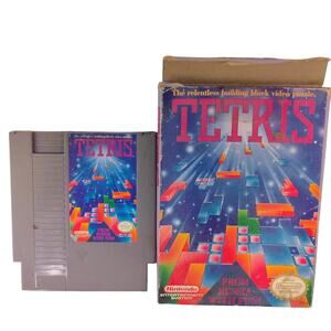 Tetris Game Cartridge & Original Box Nintendo Entertainment System 1985 NES